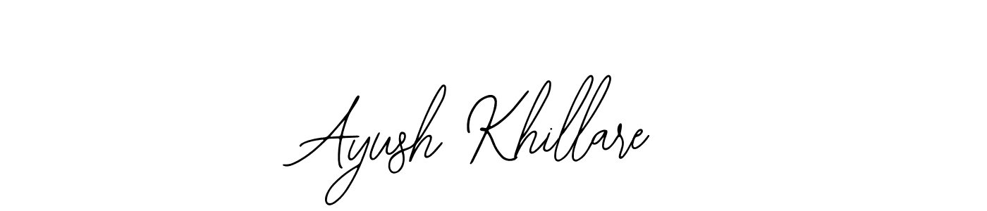 Use a signature maker to create a handwritten signature online. With this signature software, you can design (Bearetta-2O07w) your own signature for name Ayush Khillare. Ayush Khillare signature style 12 images and pictures png