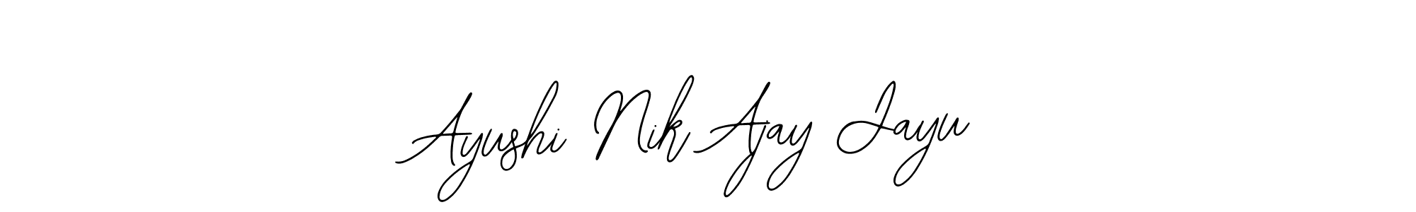 Use a signature maker to create a handwritten signature online. With this signature software, you can design (Bearetta-2O07w) your own signature for name Ayushi Nik Ajay Jayu. Ayushi Nik Ajay Jayu signature style 12 images and pictures png