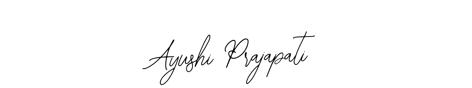 How to make Ayushi Prajapati name signature. Use Bearetta-2O07w style for creating short signs online. This is the latest handwritten sign. Ayushi Prajapati signature style 12 images and pictures png