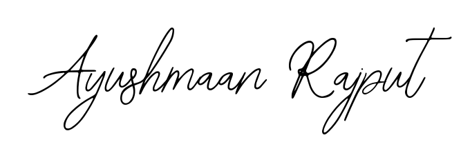 Master the art of signing with Ayushmaan Rajput written in fluent Bearetta-2O07w script. A great template to practice and refine your handwriting. Ayushmaan Rajput signature style 12 images and pictures png
