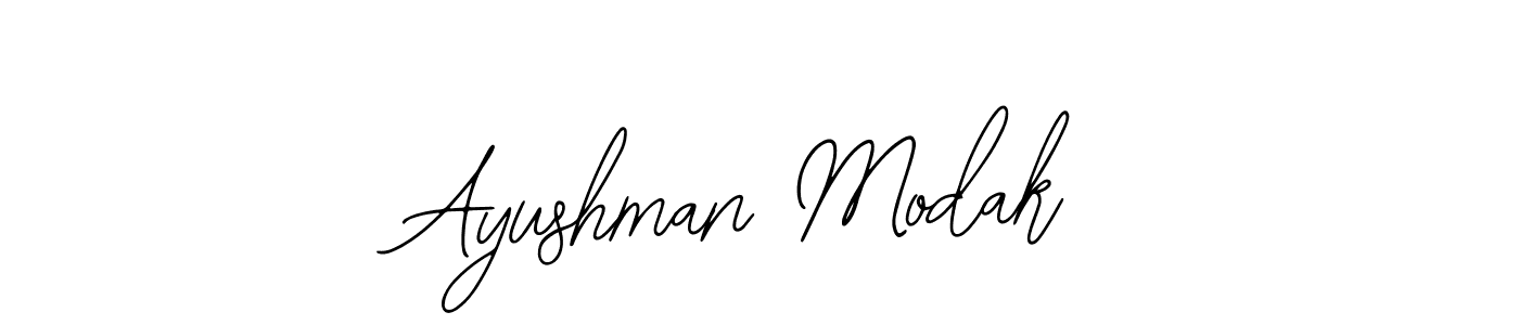 You should practise on your own different ways (Bearetta-2O07w) to write your name (Ayushman Modak) in signature. don't let someone else do it for you. Ayushman Modak signature style 12 images and pictures png