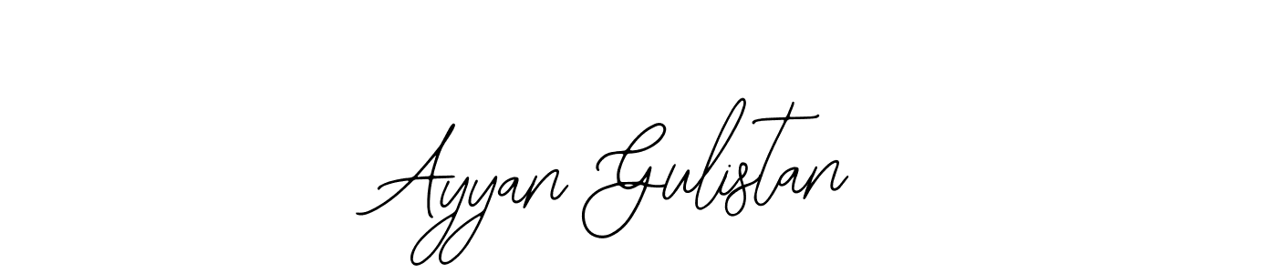 How to make Ayyan Gulistan name signature. Use Bearetta-2O07w style for creating short signs online. This is the latest handwritten sign. Ayyan Gulistan signature style 12 images and pictures png