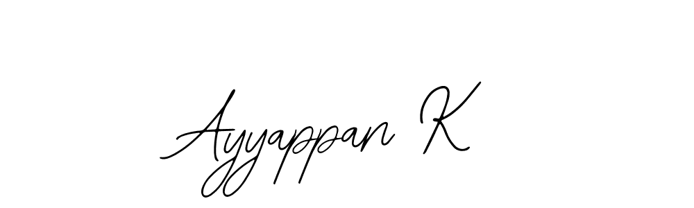 You should practise on your own different ways (Bearetta-2O07w) to write your name (Ayyappan K) in signature. don't let someone else do it for you. Ayyappan K signature style 12 images and pictures png