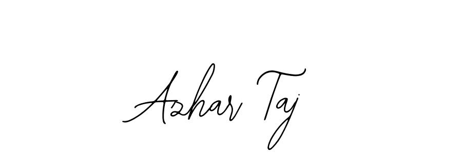 Also You can easily find your signature by using the search form. We will create Azhar Taj name handwritten signature images for you free of cost using Bearetta-2O07w sign style. Azhar Taj signature style 12 images and pictures png
