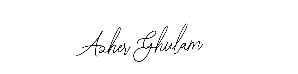 The best way (Bearetta-2O07w) to make a short signature is to pick only two or three words in your name. The name Azher Ghulam include a total of six letters. For converting this name. Azher Ghulam signature style 12 images and pictures png