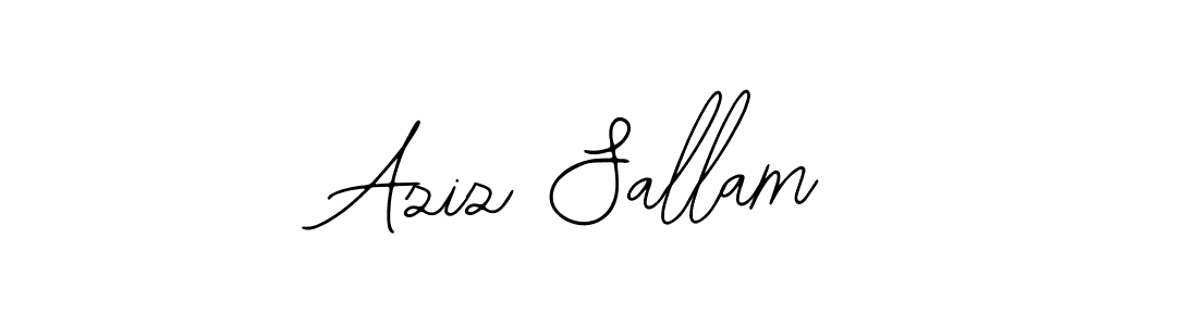 You should practise on your own different ways (Bearetta-2O07w) to write your name (Aziz Sallam) in signature. don't let someone else do it for you. Aziz Sallam signature style 12 images and pictures png