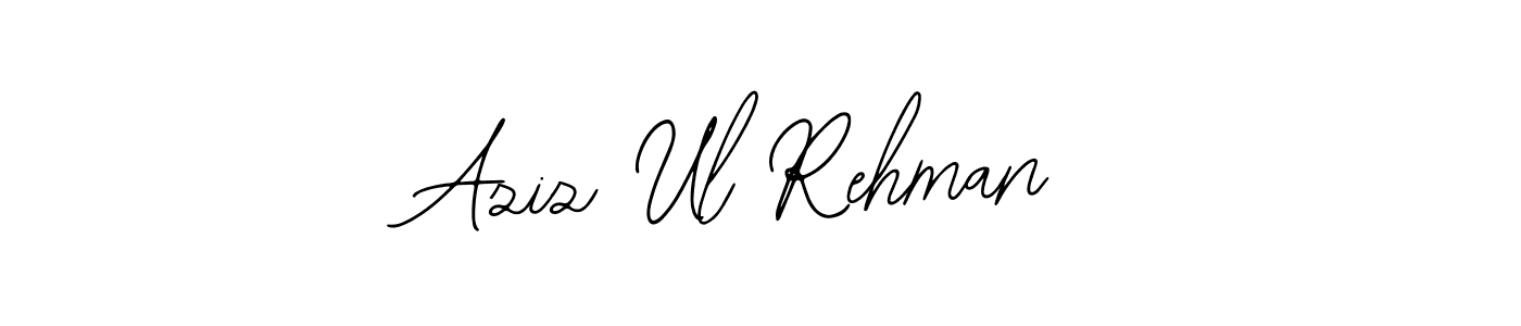 The best way (Bearetta-2O07w) to make a short signature is to pick only two or three words in your name. The name Aziz Ul Rehman include a total of six letters. For converting this name. Aziz Ul Rehman signature style 12 images and pictures png