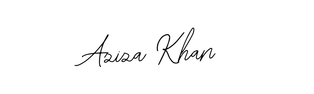 Design your own signature with our free online signature maker. With this signature software, you can create a handwritten (Bearetta-2O07w) signature for name Aziza Khan. Aziza Khan signature style 12 images and pictures png