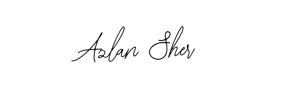 How to make Azlan Sher name signature. Use Bearetta-2O07w style for creating short signs online. This is the latest handwritten sign. Azlan Sher signature style 12 images and pictures png