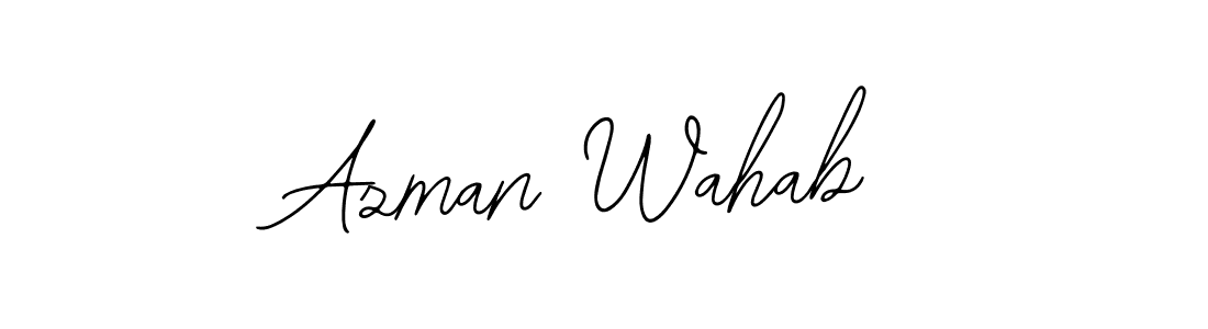How to make Azman Wahab name signature. Use Bearetta-2O07w style for creating short signs online. This is the latest handwritten sign. Azman Wahab signature style 12 images and pictures png