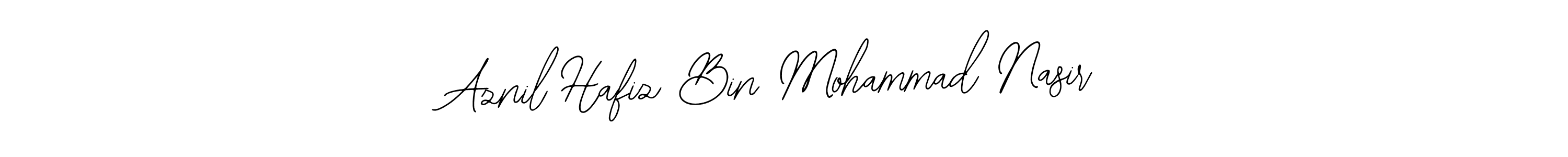 The best way (Bearetta-2O07w) to make a short signature is to pick only two or three words in your name. The name Aznil Hafiz Bin Mohammad Nasir include a total of six letters. For converting this name. Aznil Hafiz Bin Mohammad Nasir signature style 12 images and pictures png