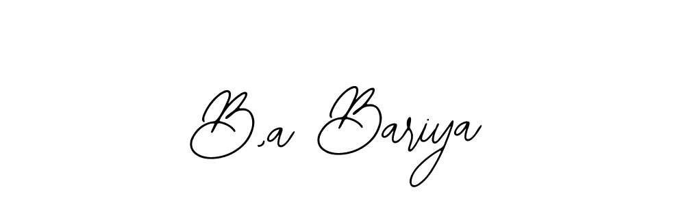 Create a beautiful signature design for name B,a Bariya. With this signature (Bearetta-2O07w) fonts, you can make a handwritten signature for free. B,a Bariya signature style 12 images and pictures png