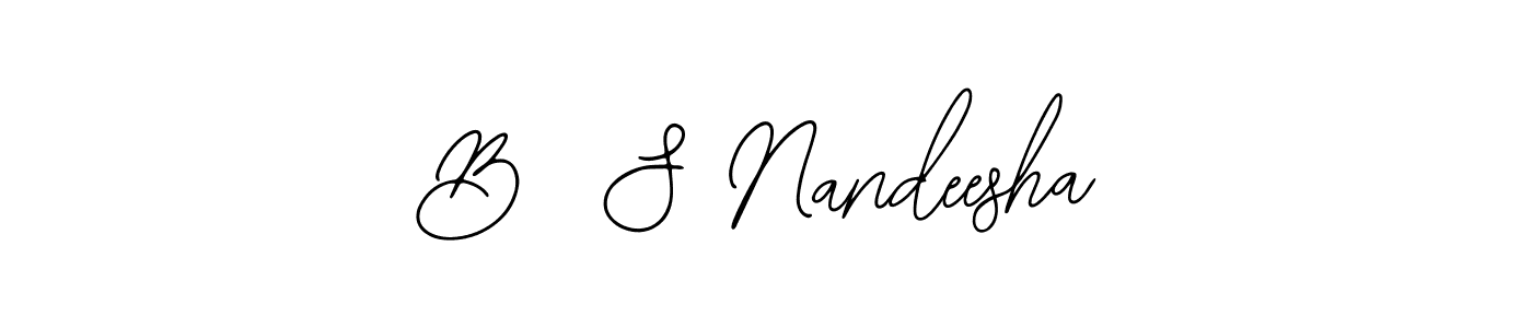 It looks lik you need a new signature style for name B  S Nandeesha. Design unique handwritten (Bearetta-2O07w) signature with our free signature maker in just a few clicks. B  S Nandeesha signature style 12 images and pictures png