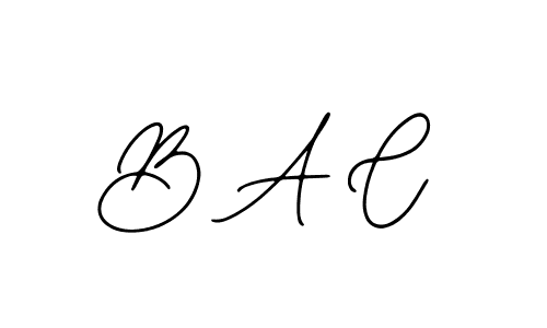 Also we have B A C name is the best signature style. Create professional handwritten signature collection using Bearetta-2O07w autograph style. B A C signature style 12 images and pictures png