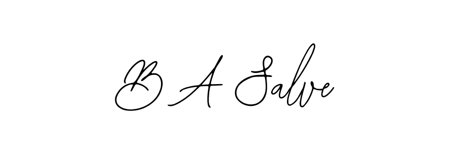 The best way (Bearetta-2O07w) to make a short signature is to pick only two or three words in your name. The name B A Salve include a total of six letters. For converting this name. B A Salve signature style 12 images and pictures png