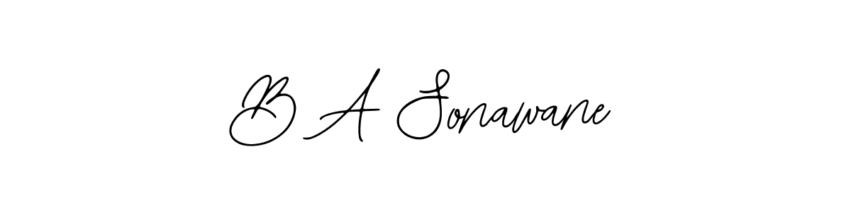 Also we have B A Sonawane name is the best signature style. Create professional handwritten signature collection using Bearetta-2O07w autograph style. B A Sonawane signature style 12 images and pictures png