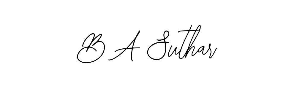 Also we have B A Suthar name is the best signature style. Create professional handwritten signature collection using Bearetta-2O07w autograph style. B A Suthar signature style 12 images and pictures png