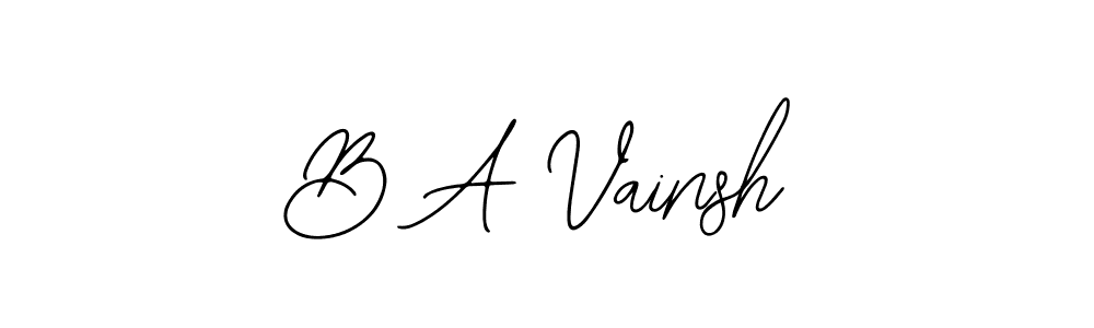 Make a beautiful signature design for name B A Vainsh. With this signature (Bearetta-2O07w) style, you can create a handwritten signature for free. B A Vainsh signature style 12 images and pictures png