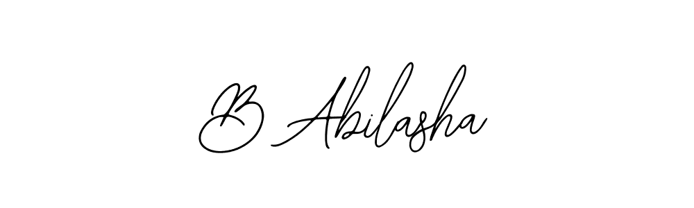You should practise on your own different ways (Bearetta-2O07w) to write your name (B Abilasha) in signature. don't let someone else do it for you. B Abilasha signature style 12 images and pictures png
