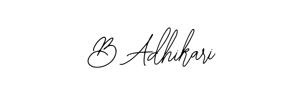 The best way (Bearetta-2O07w) to make a short signature is to pick only two or three words in your name. The name B Adhikari include a total of six letters. For converting this name. B Adhikari signature style 12 images and pictures png