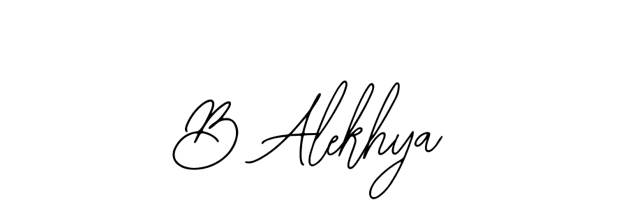 The best way (Bearetta-2O07w) to make a short signature is to pick only two or three words in your name. The name B Alekhya include a total of six letters. For converting this name. B Alekhya signature style 12 images and pictures png