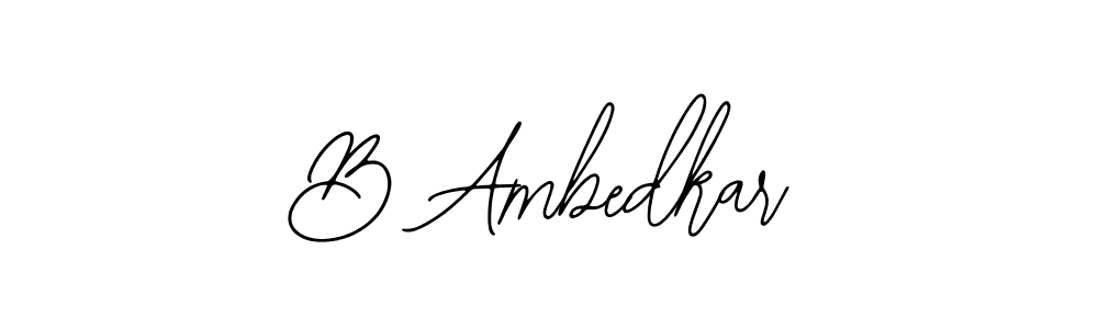 Design your own signature with our free online signature maker. With this signature software, you can create a handwritten (Bearetta-2O07w) signature for name B Ambedkar. B Ambedkar signature style 12 images and pictures png