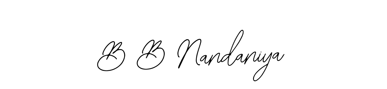 Use a signature maker to create a handwritten signature online. With this signature software, you can design (Bearetta-2O07w) your own signature for name B B Nandaniya. B B Nandaniya signature style 12 images and pictures png