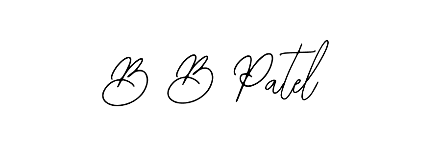 How to make B B Patel name signature. Use Bearetta-2O07w style for creating short signs online. This is the latest handwritten sign. B B Patel signature style 12 images and pictures png