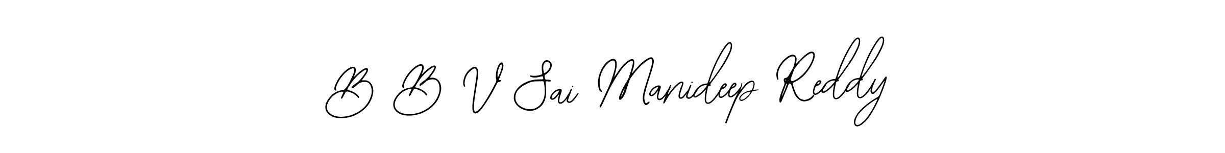 Make a beautiful signature design for name B B V Sai Manideep Reddy. With this signature (Bearetta-2O07w) style, you can create a handwritten signature for free. B B V Sai Manideep Reddy signature style 12 images and pictures png