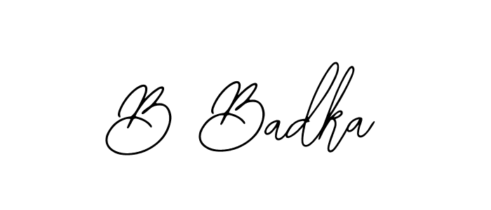 You should practise on your own different ways (Bearetta-2O07w) to write your name (B Badka) in signature. don't let someone else do it for you. B Badka signature style 12 images and pictures png