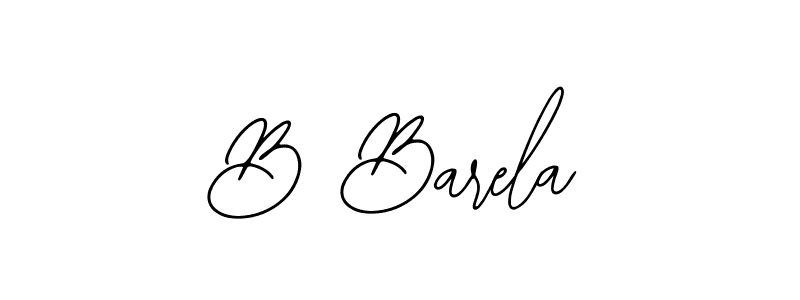 How to make B Barela name signature. Use Bearetta-2O07w style for creating short signs online. This is the latest handwritten sign. B Barela signature style 12 images and pictures png