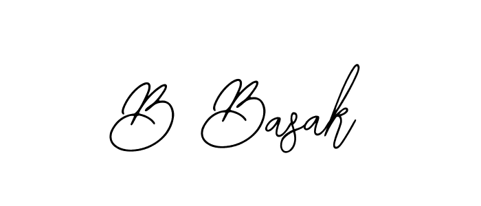 How to make B Basak name signature. Use Bearetta-2O07w style for creating short signs online. This is the latest handwritten sign. B Basak signature style 12 images and pictures png