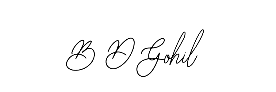 You should practise on your own different ways (Bearetta-2O07w) to write your name (B D Gohil) in signature. don't let someone else do it for you. B D Gohil signature style 12 images and pictures png