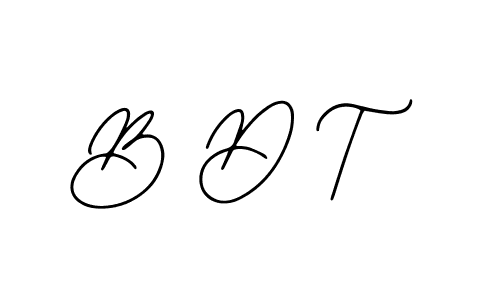 How to make B D T name signature. Use Bearetta-2O07w style for creating short signs online. This is the latest handwritten sign. B D T signature style 12 images and pictures png