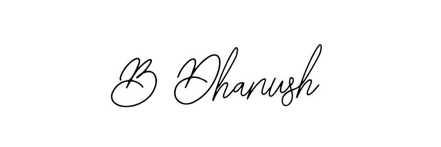 You should practise on your own different ways (Bearetta-2O07w) to write your name (B Dhanush) in signature. don't let someone else do it for you. B Dhanush signature style 12 images and pictures png