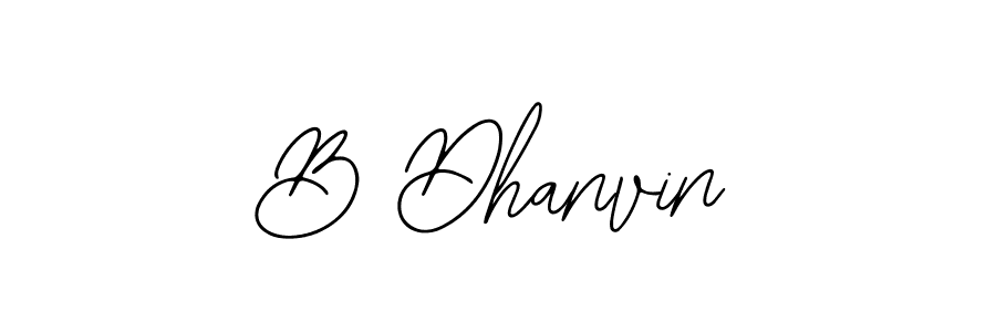 Use a signature maker to create a handwritten signature online. With this signature software, you can design (Bearetta-2O07w) your own signature for name B Dhanvin. B Dhanvin signature style 12 images and pictures png
