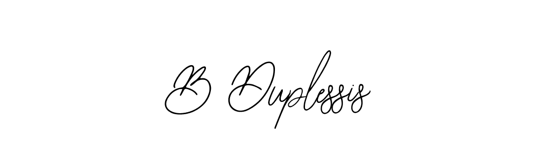 Design your own signature with our free online signature maker. With this signature software, you can create a handwritten (Bearetta-2O07w) signature for name B Duplessis. B Duplessis signature style 12 images and pictures png
