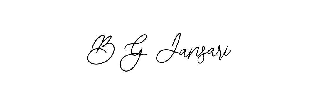 Create a beautiful signature design for name B G Jansari. With this signature (Bearetta-2O07w) fonts, you can make a handwritten signature for free. B G Jansari signature style 12 images and pictures png