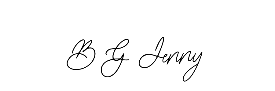 Also we have B G Jenny name is the best signature style. Create professional handwritten signature collection using Bearetta-2O07w autograph style. B G Jenny signature style 12 images and pictures png