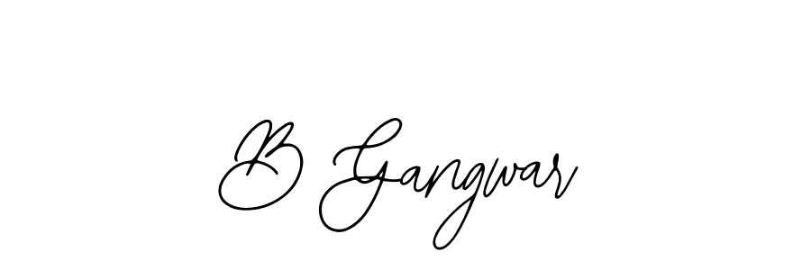 You should practise on your own different ways (Bearetta-2O07w) to write your name (B Gangwar) in signature. don't let someone else do it for you. B Gangwar signature style 12 images and pictures png