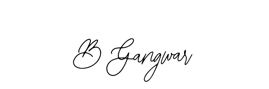 You should practise on your own different ways (Bearetta-2O07w) to write your name (B Gangwar) in signature. don't let someone else do it for you. B Gangwar signature style 12 images and pictures png