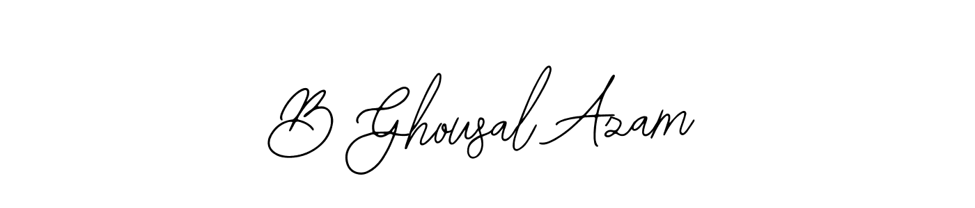 Use a signature maker to create a handwritten signature online. With this signature software, you can design (Bearetta-2O07w) your own signature for name B Ghousal Azam. B Ghousal Azam signature style 12 images and pictures png
