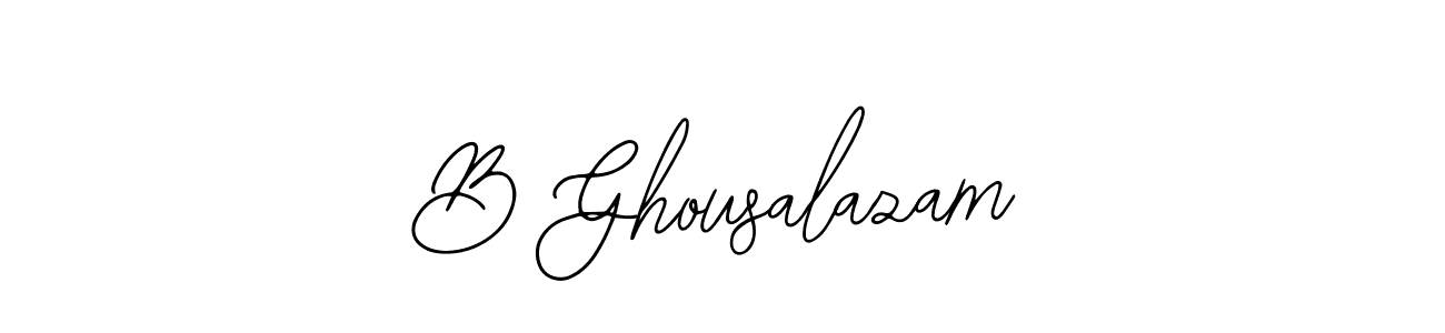 Also we have B Ghousalazam name is the best signature style. Create professional handwritten signature collection using Bearetta-2O07w autograph style. B Ghousalazam signature style 12 images and pictures png