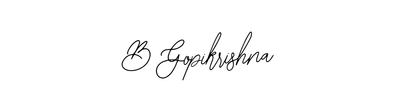 You should practise on your own different ways (Bearetta-2O07w) to write your name (B Gopikrishna) in signature. don't let someone else do it for you. B Gopikrishna signature style 12 images and pictures png