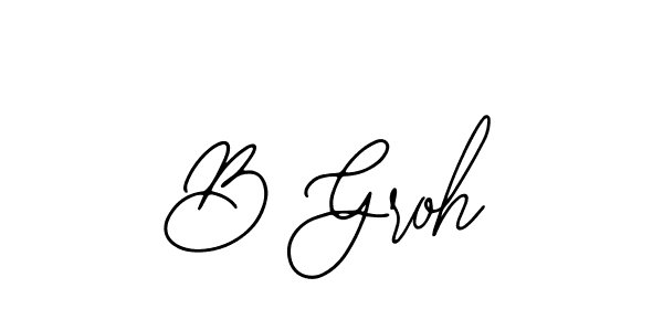 How to make B Groh name signature. Use Bearetta-2O07w style for creating short signs online. This is the latest handwritten sign. B Groh signature style 12 images and pictures png