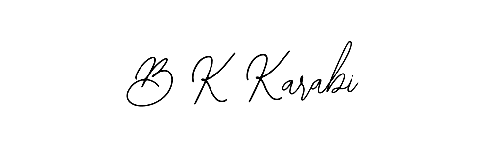 The best way (Bearetta-2O07w) to make a short signature is to pick only two or three words in your name. The name B K Karabi include a total of six letters. For converting this name. B K Karabi signature style 12 images and pictures png