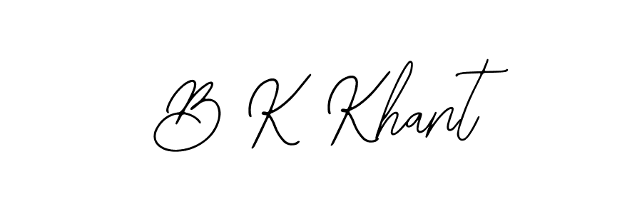 Create a beautiful signature design for name B K Khant. With this signature (Bearetta-2O07w) fonts, you can make a handwritten signature for free. B K Khant signature style 12 images and pictures png