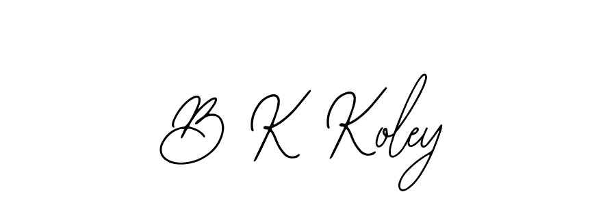 The best way (Bearetta-2O07w) to make a short signature is to pick only two or three words in your name. The name B K Koley include a total of six letters. For converting this name. B K Koley signature style 12 images and pictures png