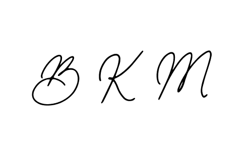 How to make B K M name signature. Use Bearetta-2O07w style for creating short signs online. This is the latest handwritten sign. B K M signature style 12 images and pictures png