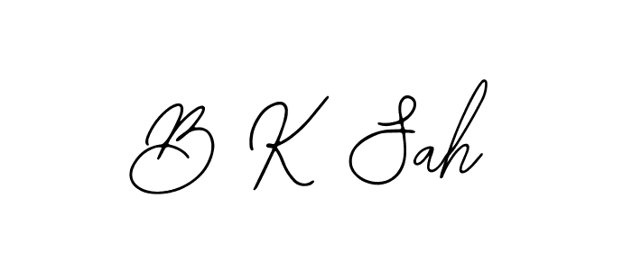 How to make B K Sah name signature. Use Bearetta-2O07w style for creating short signs online. This is the latest handwritten sign. B K Sah signature style 12 images and pictures png